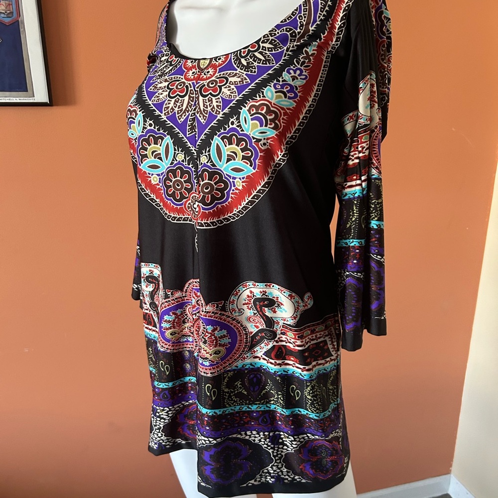 Bailey Blue Black/Multi Patterned Silky Tunic/Min… - image 5